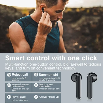 TWS Bluetooth słuchawki 5.1 True Wireless słuchawki 9D Hifi słuchawki stereo wodoodporny mini muzyczne zestawu słuchawkowego wyświetlacz led z mikrofonem