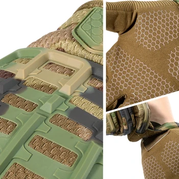 Taktyczne wielokomorowe kamuflażu rękawice pełna palec rękawiczki armia wojskowy gumowy zwrotnica anty-skip Airsoft jazdy rower wyposażenie ochronne mężczyźni