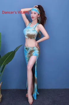 Taniec brzucha dresowa 2020 nowa długa spódnica zestaw dla kobiet początkujących kobiet taniec brzucha odzież kostium Lady Egipt taniec top narty