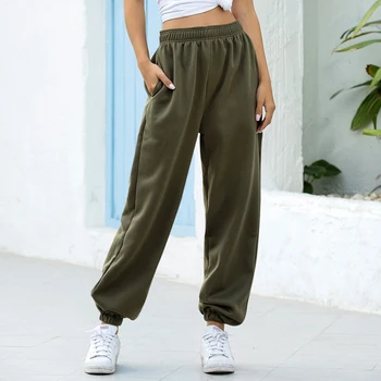 Temat Biegacze Szerokie Spodnie Sportowe Damskie Spodnie Plus Size Miękkie Spodnie Z Wysokim Stanem Ulicy Koreańskiej Codzienne Bieganie Femme Oversize