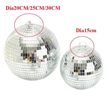 Thrisdar Dia25CM 30CM obrotowy disco lustro piłkę z 2szt pilot zdalnego sterowania RGB Promień Pinspot lampa Party Disco Ball Stage Light