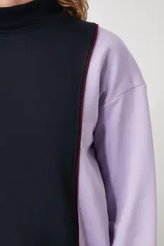 Trendyol z kolorowym blokiem Sheer dekolt podstawowa dzianiny bluza TWOAW21SW0234