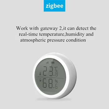 Tuya ZigBee Smart Home czujnik temperatury i wilgotności z diodowym ekranem działa Amazon, Google Home Assistant