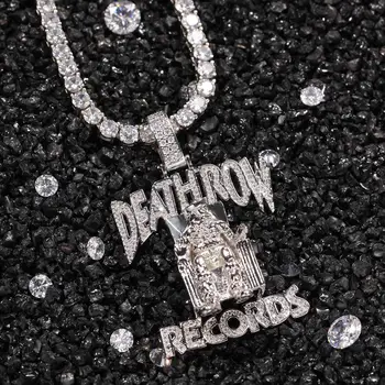 UWIN hip-hop biżuteria Deathrow Records wisiorek naszyjniki dla mężczyzn lodu cyrkonia zawieszenia miedziane wisiorki biżuteria