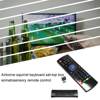 Uniwersalny 2.4 G bezprzewodowy Air Mouse żyroskop sterowanie głosem sondowanie mini-klawiatura pilot zdalnego sterowania dla PC Android TV Box dwustronny
