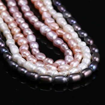 Urok słodkowodnych hodowane perły koraliki, ryż naturalny kształt perły do tworzenia biżuterii DIY elegancki naszyjnik bransoletka 14