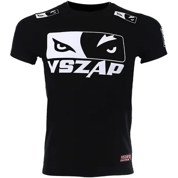 VSZAP Fighting T-Shirts Quick Dry Rashguard MMA Boxing T shirt Men MMA Gym Kickboxing Muay Thai Boxing Training