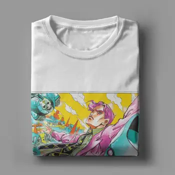 Vintage JJBA Kira Queen t-shirty dla mężczyzn O szyi koszulki Jojos Bizarre Adventure anime Jjba Manga koszulka plus rozmiar ubrania