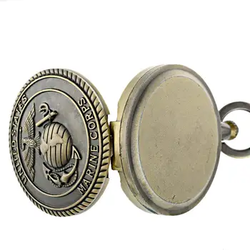 Vintage brązowy zegarki męskie Marynarki Wojennej USA zegarek kieszonkowy najlepsze prezenty dla mężczyzn chłopców retro wojskowy unisex prezenty