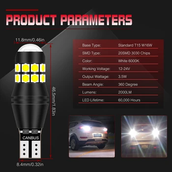 W16W T15 LED CANBUS High Power Backup zwrotny światło do VW Polo Golf 4 5 7 6 3 Beetle Passat B5 B6 B7 T5, Touran, Bora T4 Touareg