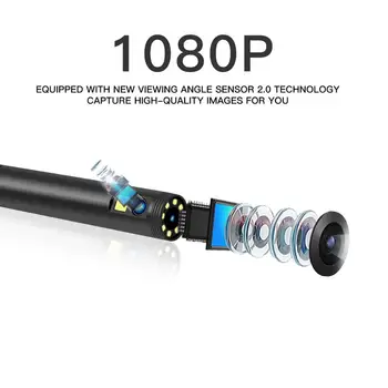 WIFI endoskopu podwójny obiektyw kamery 1080P 10/5/2M IP68 Wodoodporny dysk przewód bezprzewodowy 8 mm 9 LED boroskopu aparat dla Androida IOS, Mac