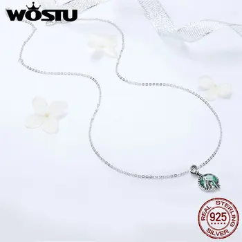 WOSTU nowy modny srebra próby 925 miłość syreny wisiorek naszyjnik Naszyjnik dla kobiet moda jeśli biżuteria prezent CQN262