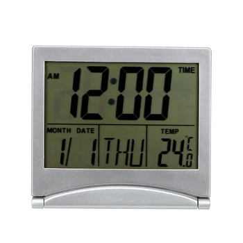Wielofunkcyjne elektroniczne zegar, czas, data, temperatura, timer zegar LCD cyfrowy, składany budzik wystrój domu