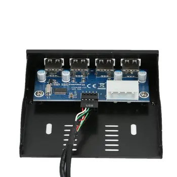 Wielofunkcyjny 3,5 calowy panel przedni Floppy Bay 4 port USB HUB 2.0 Expansion Adapter Connector Mobile Rack czarny