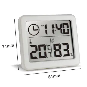 Wielofunkcyjny termometr higrometr automatyczny elektroniczny monitor temperatury, wilgotności zegar duży ekran LCD