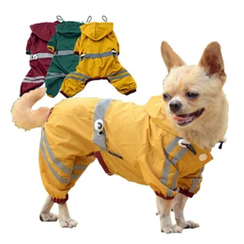 Wodoodporny Pet Dog Rain Coat odzież szczeniak z kapturem, kamizelki четырехногий płaszcz pies oraz kombinezon płaszcz odzież XS - XXL