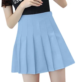 Women ' s Fashion High Waist Pleated Mini Skirt Slim Waist Casual Tennis Skirt Pleated Skirt Spódnica Z Wysokim Stanem