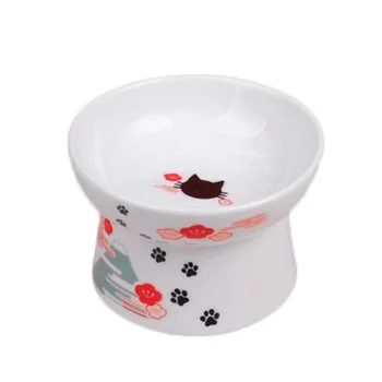 Wysoka ochrona nóg Pet ceramiczna miska dla kotów i psów ceramiczna miska dla zwierząt domowych dla antypoślizgową kociej miski jedzenie poidło karmnik