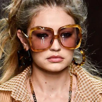 Wzór kobiety na przewymiarowany okulary soczewki gradientu 2020 marka odzieżowa konstrukcja metalowa oprawka, okulary damskie damskie Oculos UV400