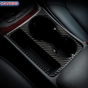 Włókno węglowe uchwyt szklanki wody panel wykończenie pasa wnętrze samochodu naklejki 3D do Audi A4 B8 A5 2009-2016 akcesoria do stylizacji samochodów