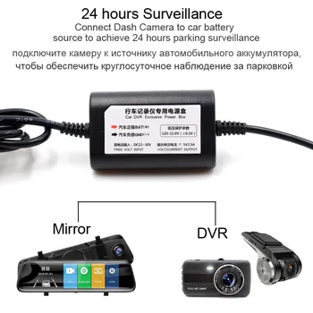 XCGaoon DC 12 / 24V 5V 2.5 A 3.1 M Mini USB Hard wire Hardwire Kit dla Dash Cam Reaview Mirror Camera GPS Car Charger Auto Charging