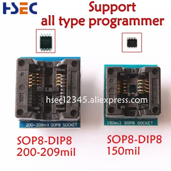 XGecu 2 szt. sop8 do dip8 adapter sop8 150mil+200mil złącze soic8 dip8 adapter do CH341A RT809F RT809H TL866II PLUS programista