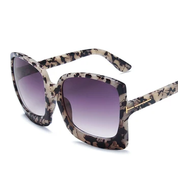 XaYbZc modne oversize damskie okulary przeciwsłoneczne marki projektant plastikowe damskie duże ramki cieniowane okulary przeciwsłoneczne UV400 gafas de sol mujer
