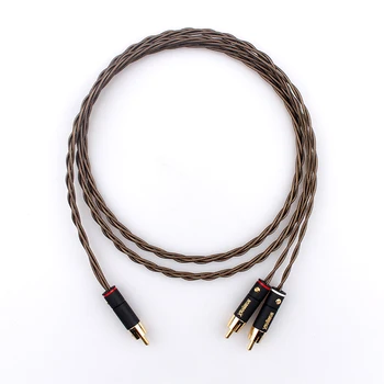 Xangsane music ribbon fever hifi 1RCA to 2RCA speaker cable 1 to double lotus posrebrzane audio