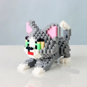Xizai kreskówka ładny kotek, mysz zwierzę ser jedzenie 3D model DIY mini magiczne klocki cegły budowlane zabawki dla dzieci bez pudełka