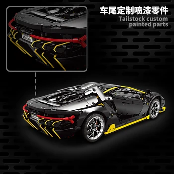 YX01 3823PCS MOC RC Veneno Lamborghinis Roadster Power Function Car Blocks Bricks Kids Remote Control Toy 42115 C61041 81996