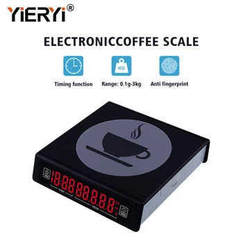 Yieryi 3 kg/5 kg wagi elektroniczne 0,1 g ręczne kawowe Waga z zegarem przenośne, elektroniczne, cyfrowe wagi kuchenne