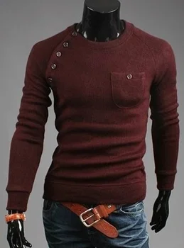 ZOGAA męski sweter casual sweter z okrągłym dekoltem sweter z kieszeniami, odzież Męska jesień ciągłą cienką ciągnąć Homme kaszmir cienki sweter topy
