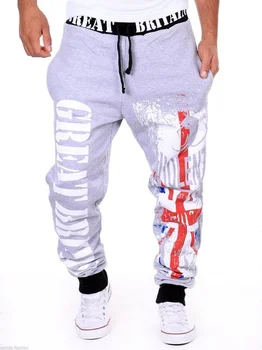 ZOGAA męskie spodnie przy użyciu print hip-hop luźne spodnie, pasek elastyczny pas sportowe spodnie mężczyźni casual biegaczy sportowe spodnie