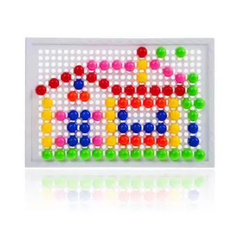Zabawki dla dzieci, puzzle Peg Board z 96 грибными kołkami wzorcowe zestawy edukacyjne maszyny zabawka dla dzieci prezent losowy kolor @ NS
