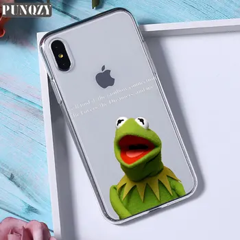 Zabawny kermit the frog memy cute phone Case dla iPhone 11 pro XR 6 6S 8 7 Plus 4S 5 5S X XS MAX TPU Case for Huawei p20 p30 lite