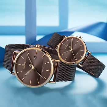 Zegar NAVIFORCE luksusowej marki zegarek kochanka zestaw analogowy kwarcowy proste zegarek wodoodporny panie pary zegarki Relogio Masculino