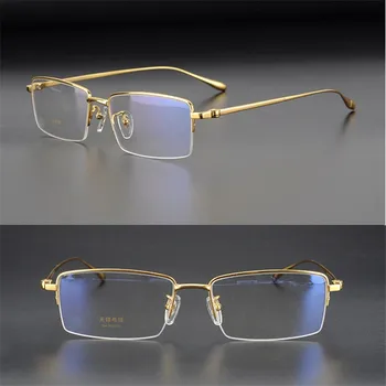 Zerosun złota ramka okulary męskie tytanowe okulary męskie markowe okulary do przepisu krótkowzroczność optyczny