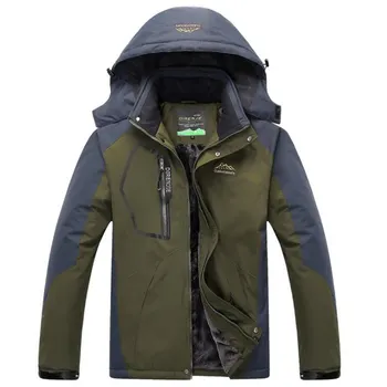 Zimowa wojskowa kurtka męska gruba aksamitna ciepła kurtka wodoszczelna płaszcz na świeżym powietrzu firmowa odzież plus rozmiar 5XL Męskie kurtki płaszcz