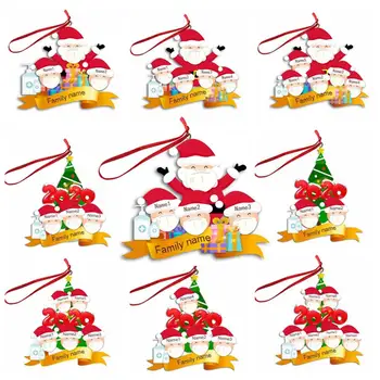 Złoty Święty Mikołaj Noel 2021 kwarantannie świąteczne dekoracje do domu Świąteczny prezent spersonalizowane boże Narodzenie boże narodzenie ornament pandemia-społeczne