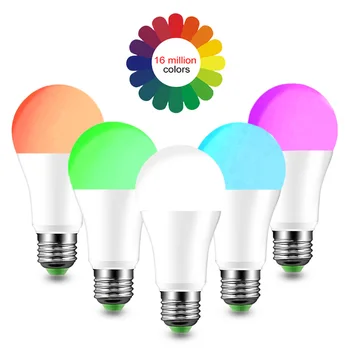 Ściemniania E27 LED Bluetooth Smart Bulb Magic Lamp 15 W AC85-265V Music Voice Control Smart Lighting Lampa kilka kolorów led światło