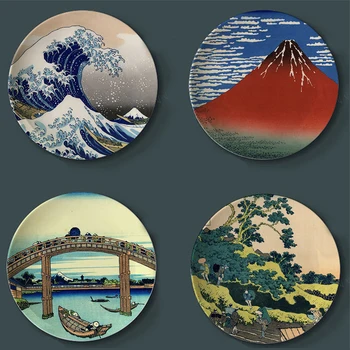 Томитаке Ozdobny Talerz Wiszący Talerz Hokusai Japońska Ceramiczne Ścienne Płyty Dekoracyjne Pływający Świat Malarstwo Ścienne Dekoracja