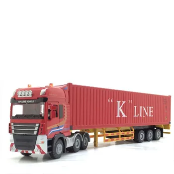 1:50 Alloy Metal Truck Trailer Container Truck High Simulation Model Diecast Vehicle Engineering Toy Gift Collection Display