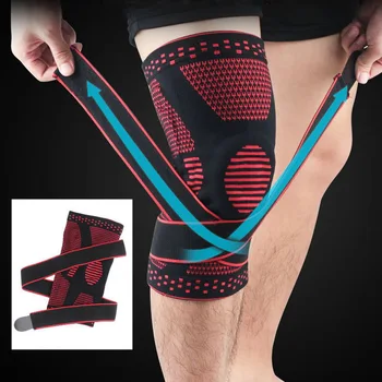 1 rzepka ochraniacz kolana silikon sprężyny wsparcie bandaż kolanowe bandaż rękaw sport koszykówka pad kolana stołowy, jazda na rowerze fitness