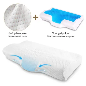 1 szt Memory Foam Pillow Ice-cool Anti-snore Neck ortopedyczna poduszka snu 50x30x10cm dla dorosłych poprawiających sen domowych pościeli