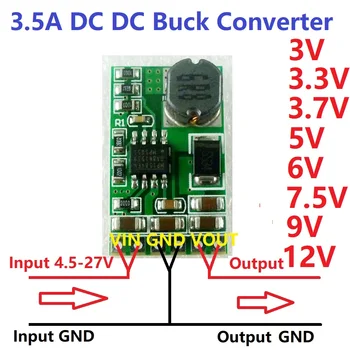 10 szt 3.5 A DC-DC moduł regulator napięcia step-down opłata 4.5 V-27V do 3V 3.3 V, 3.7 V 5V 6V 7.5 9V 12V