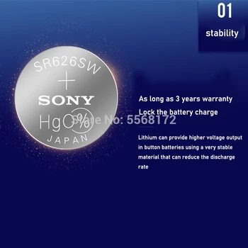 100pcs Sony 1.55 V AG4 Battery SR626 377 LR626 LR66 SR66 SR626SW 377A Button Cell Watch Coin G4 baterii do gadżetów godzin