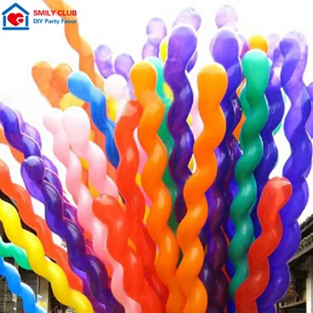 100pcs śruba skręcone latex balon spirala zgrubienie długi balon bar KTV Party Supplies Strip Shape balonem, nadmuchiwane zabawki