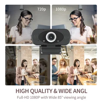 1080P Webcam IMILAB 2MP z mikrofonem, HD USB Webcam Plug And Play Desktop Laptop Smart Tv do strumieniowego przesyłania wideo przez confere