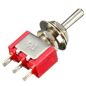 10szt czerwony 3-pin AC 6A/3A 125V/250V ON-OFF-ON 3-punktowy SPDT mini-przełącznik gorąca sprzedaż najniższa cena
