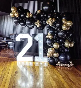 110шт balon łuk wianek zestaw chrom złoto lateks czarne balony wesele Hawajska impreza urodziny balony Globos dekoracji